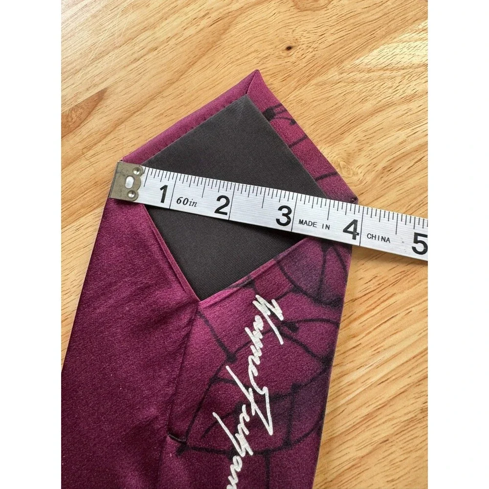 Robert Daskal Wayne Furman Hand Painted Silk Tie Burgundy Floral Wearable Art